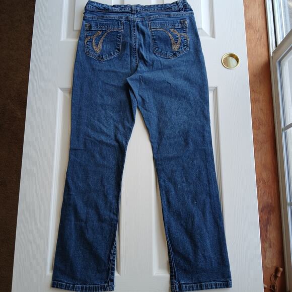 Gloria Vanderbilt Linda Perfect Fit Jeans 12 dark wash blue mid rise bootcut - Picture 3 of 12